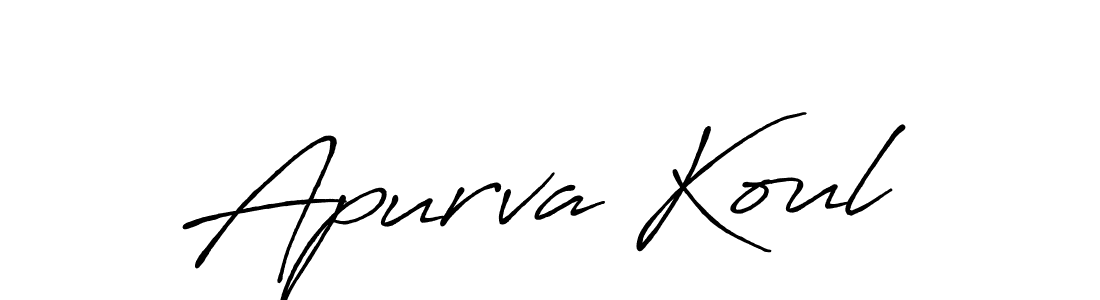 Also we have Apurva Koul name is the best signature style. Create professional handwritten signature collection using Antro_Vectra_Bolder autograph style. Apurva Koul signature style 7 images and pictures png