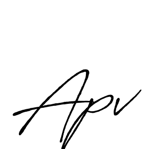Make a beautiful signature design for name Apv. With this signature (Antro_Vectra_Bolder) style, you can create a handwritten signature for free. Apv signature style 7 images and pictures png