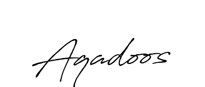 Use a signature maker to create a handwritten signature online. With this signature software, you can design (Antro_Vectra_Bolder) your own signature for name Aqadoos. Aqadoos signature style 7 images and pictures png