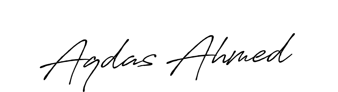 Make a beautiful signature design for name Aqdas Ahmed. With this signature (Antro_Vectra_Bolder) style, you can create a handwritten signature for free. Aqdas Ahmed signature style 7 images and pictures png