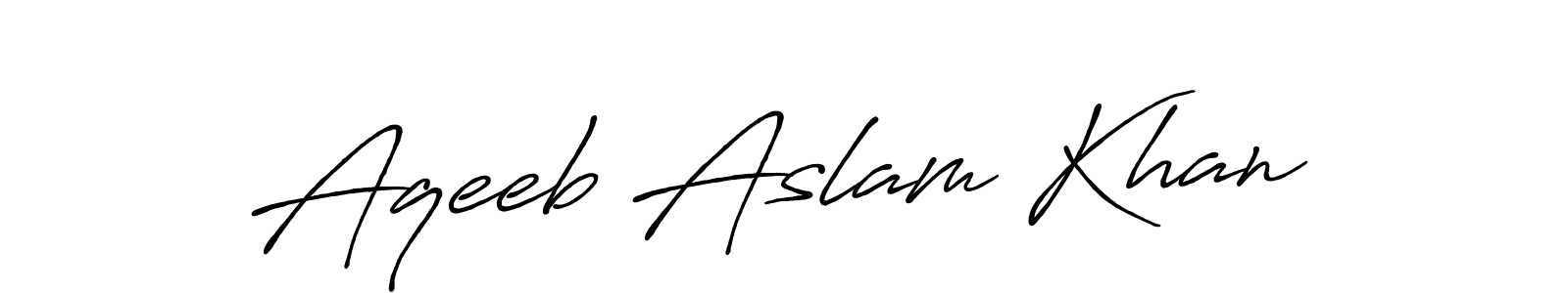 How to make Aqeeb Aslam Khan name signature. Use Antro_Vectra_Bolder style for creating short signs online. This is the latest handwritten sign. Aqeeb Aslam Khan signature style 7 images and pictures png