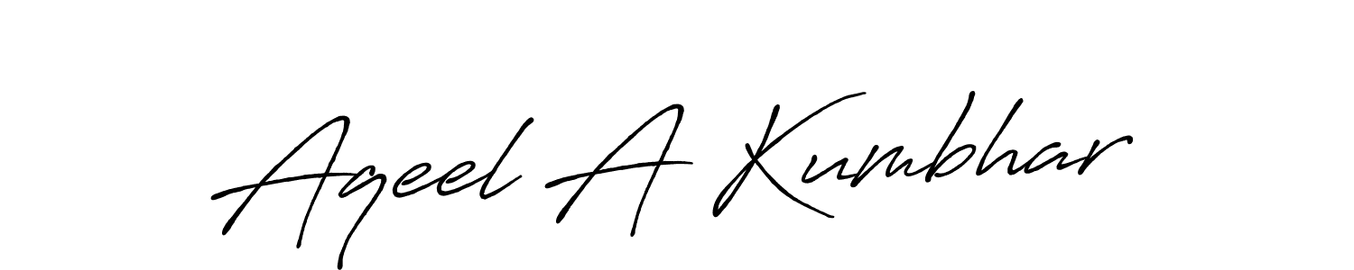 Aqeel A Kumbhar stylish signature style. Best Handwritten Sign (Antro_Vectra_Bolder) for my name. Handwritten Signature Collection Ideas for my name Aqeel A Kumbhar. Aqeel A Kumbhar signature style 7 images and pictures png