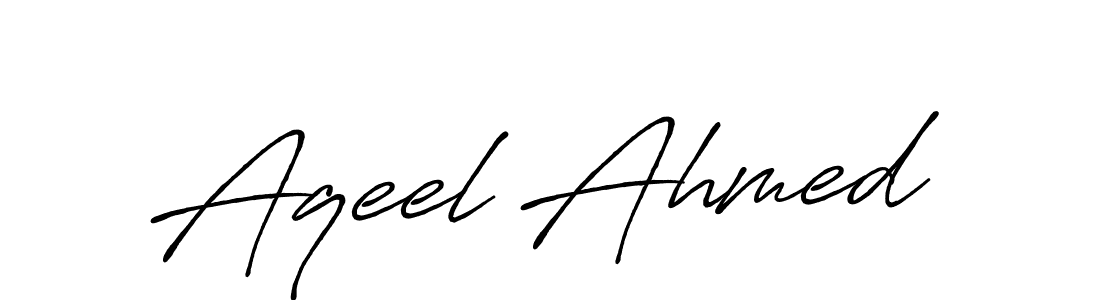 Aqeel Ahmed stylish signature style. Best Handwritten Sign (Antro_Vectra_Bolder) for my name. Handwritten Signature Collection Ideas for my name Aqeel Ahmed. Aqeel Ahmed signature style 7 images and pictures png