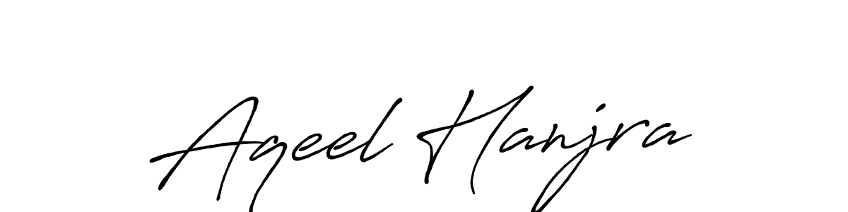 Create a beautiful signature design for name Aqeel Hanjra. With this signature (Antro_Vectra_Bolder) fonts, you can make a handwritten signature for free. Aqeel Hanjra signature style 7 images and pictures png