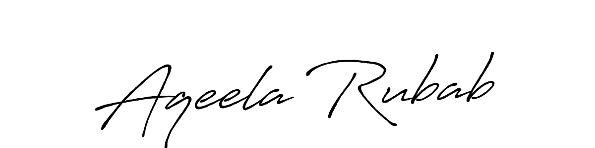Make a beautiful signature design for name Aqeela Rubab. With this signature (Antro_Vectra_Bolder) style, you can create a handwritten signature for free. Aqeela Rubab signature style 7 images and pictures png