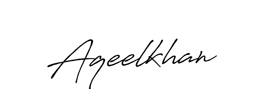 Make a beautiful signature design for name Aqeelkhan. With this signature (Antro_Vectra_Bolder) style, you can create a handwritten signature for free. Aqeelkhan signature style 7 images and pictures png