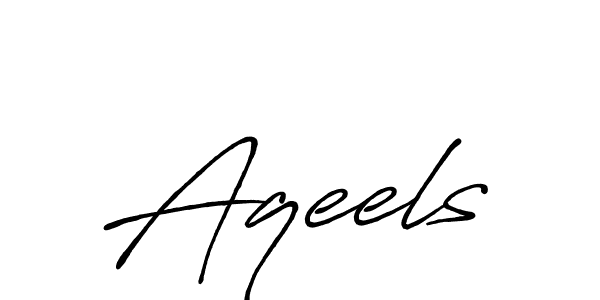 Use a signature maker to create a handwritten signature online. With this signature software, you can design (Antro_Vectra_Bolder) your own signature for name Aqeels. Aqeels signature style 7 images and pictures png
