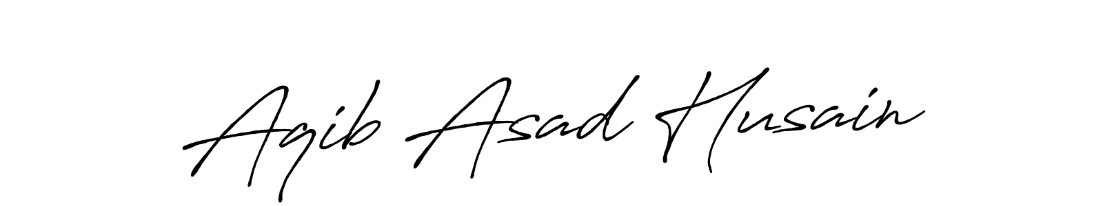 Make a beautiful signature design for name Aqib Asad Husain. With this signature (Antro_Vectra_Bolder) style, you can create a handwritten signature for free. Aqib Asad Husain signature style 7 images and pictures png