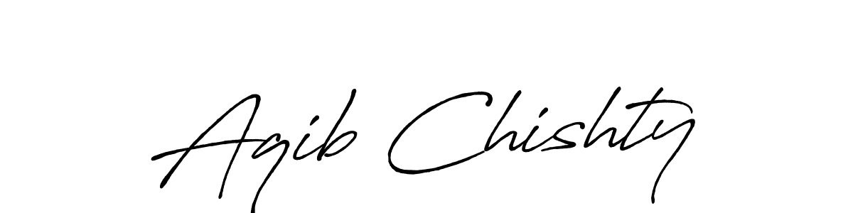 Make a beautiful signature design for name Aqib Chishty. With this signature (Antro_Vectra_Bolder) style, you can create a handwritten signature for free. Aqib Chishty signature style 7 images and pictures png