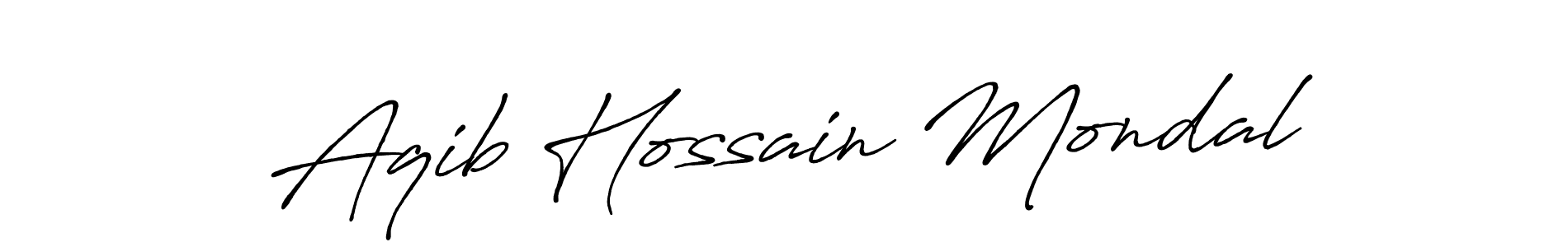 Create a beautiful signature design for name Aqib Hossain Mondal. With this signature (Antro_Vectra_Bolder) fonts, you can make a handwritten signature for free. Aqib Hossain Mondal signature style 7 images and pictures png