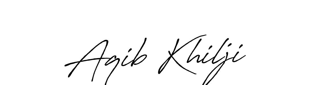 Aqib Khilji stylish signature style. Best Handwritten Sign (Antro_Vectra_Bolder) for my name. Handwritten Signature Collection Ideas for my name Aqib Khilji. Aqib Khilji signature style 7 images and pictures png