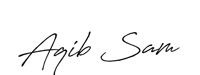 Make a beautiful signature design for name Aqib Sam. With this signature (Antro_Vectra_Bolder) style, you can create a handwritten signature for free. Aqib Sam signature style 7 images and pictures png