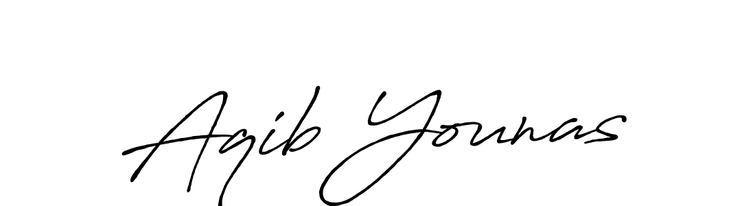 Aqib Younas stylish signature style. Best Handwritten Sign (Antro_Vectra_Bolder) for my name. Handwritten Signature Collection Ideas for my name Aqib Younas. Aqib Younas signature style 7 images and pictures png