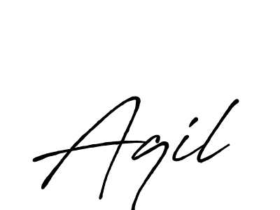 Create a beautiful signature design for name Aqil. With this signature (Antro_Vectra_Bolder) fonts, you can make a handwritten signature for free. Aqil signature style 7 images and pictures png