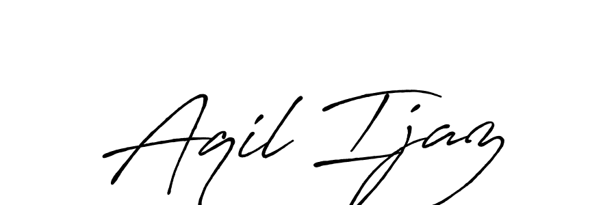 Use a signature maker to create a handwritten signature online. With this signature software, you can design (Antro_Vectra_Bolder) your own signature for name Aqil Ijaz. Aqil Ijaz signature style 7 images and pictures png
