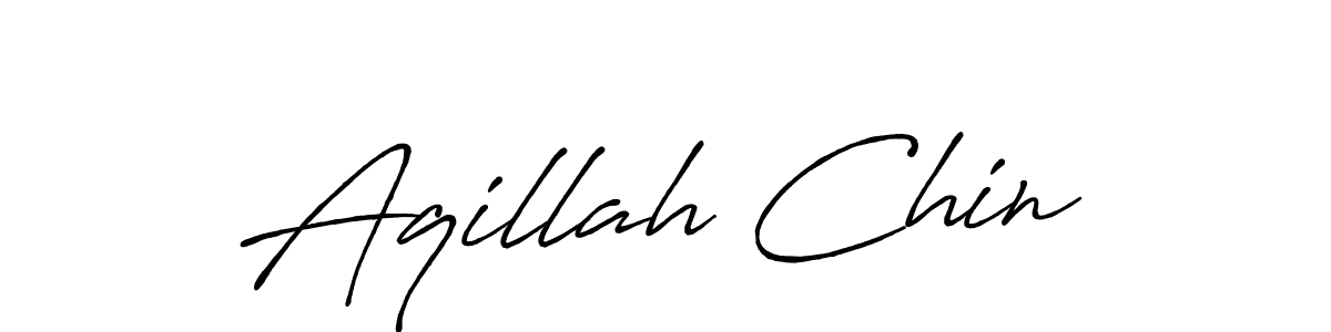 Also You can easily find your signature by using the search form. We will create Aqillah Chin name handwritten signature images for you free of cost using Antro_Vectra_Bolder sign style. Aqillah Chin signature style 7 images and pictures png