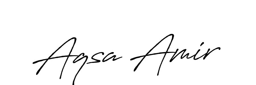 How to make Aqsa Amir name signature. Use Antro_Vectra_Bolder style for creating short signs online. This is the latest handwritten sign. Aqsa Amir signature style 7 images and pictures png
