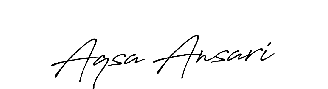 Design your own signature with our free online signature maker. With this signature software, you can create a handwritten (Antro_Vectra_Bolder) signature for name Aqsa Ansari. Aqsa Ansari signature style 7 images and pictures png