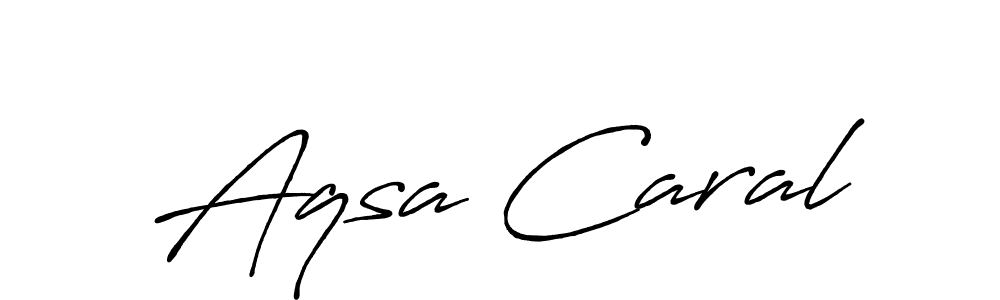 Design your own signature with our free online signature maker. With this signature software, you can create a handwritten (Antro_Vectra_Bolder) signature for name Aqsa Caral. Aqsa Caral signature style 7 images and pictures png