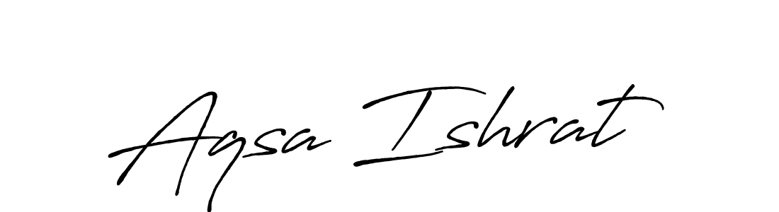 How to make Aqsa Ishrat name signature. Use Antro_Vectra_Bolder style for creating short signs online. This is the latest handwritten sign. Aqsa Ishrat signature style 7 images and pictures png