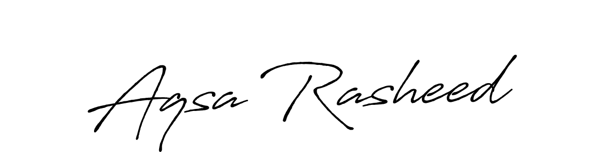 Create a beautiful signature design for name Aqsa Rasheed. With this signature (Antro_Vectra_Bolder) fonts, you can make a handwritten signature for free. Aqsa Rasheed signature style 7 images and pictures png