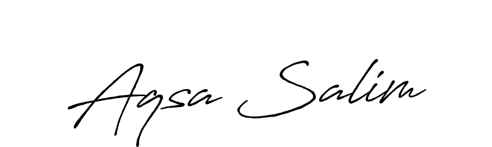 The best way (Antro_Vectra_Bolder) to make a short signature is to pick only two or three words in your name. The name Aqsa Salim include a total of six letters. For converting this name. Aqsa Salim signature style 7 images and pictures png