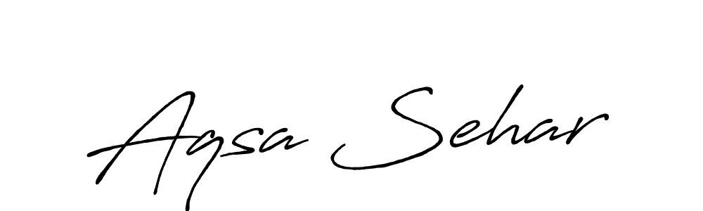 How to make Aqsa Sehar name signature. Use Antro_Vectra_Bolder style for creating short signs online. This is the latest handwritten sign. Aqsa Sehar signature style 7 images and pictures png