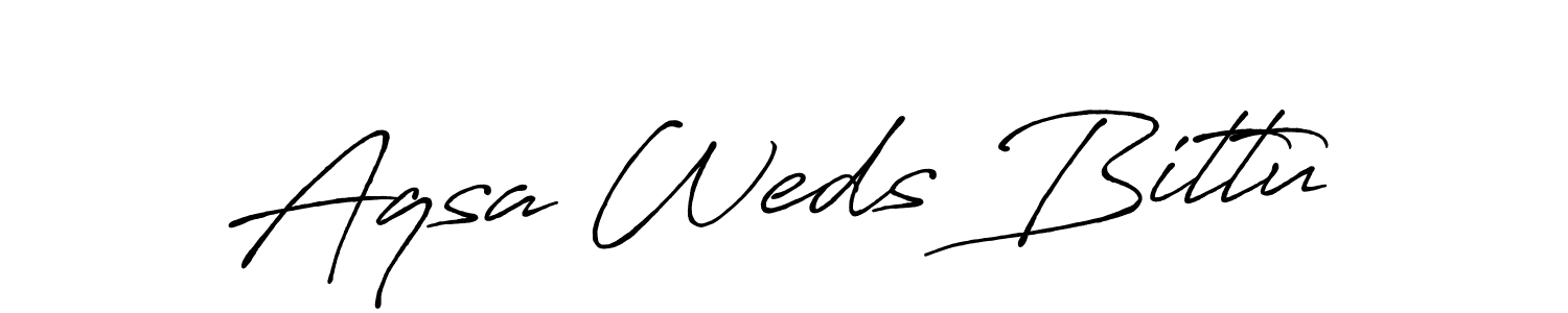 How to make Aqsa Weds Bittu signature? Antro_Vectra_Bolder is a professional autograph style. Create handwritten signature for Aqsa Weds Bittu name. Aqsa Weds Bittu signature style 7 images and pictures png