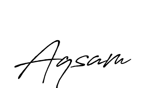 Design your own signature with our free online signature maker. With this signature software, you can create a handwritten (Antro_Vectra_Bolder) signature for name Aqsam. Aqsam signature style 7 images and pictures png