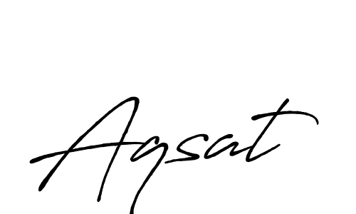 Make a beautiful signature design for name Aqsat. With this signature (Antro_Vectra_Bolder) style, you can create a handwritten signature for free. Aqsat signature style 7 images and pictures png