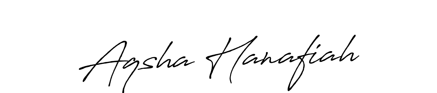 Design your own signature with our free online signature maker. With this signature software, you can create a handwritten (Antro_Vectra_Bolder) signature for name Aqsha Hanafiah. Aqsha Hanafiah signature style 7 images and pictures png