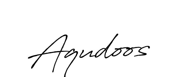 Use a signature maker to create a handwritten signature online. With this signature software, you can design (Antro_Vectra_Bolder) your own signature for name Aqudoos. Aqudoos signature style 7 images and pictures png