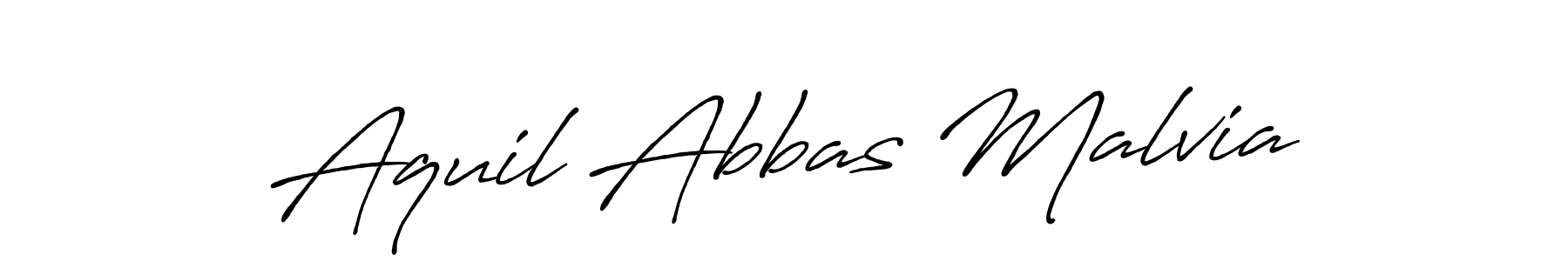 Aquil Abbas Malvia stylish signature style. Best Handwritten Sign (Antro_Vectra_Bolder) for my name. Handwritten Signature Collection Ideas for my name Aquil Abbas Malvia. Aquil Abbas Malvia signature style 7 images and pictures png