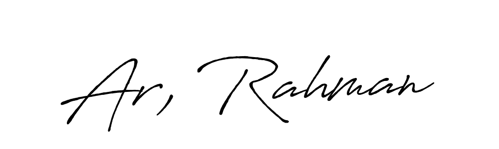 Use a signature maker to create a handwritten signature online. With this signature software, you can design (Antro_Vectra_Bolder) your own signature for name Ar, Rahman. Ar, Rahman signature style 7 images and pictures png