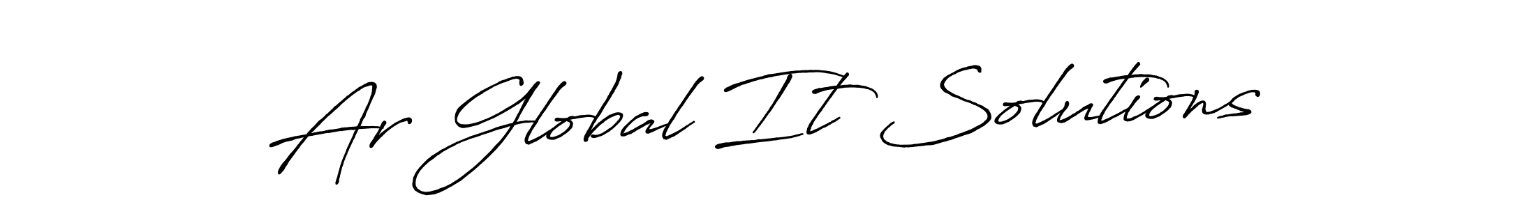 Create a beautiful signature design for name Ar Global It Solutions. With this signature (Antro_Vectra_Bolder) fonts, you can make a handwritten signature for free. Ar Global It Solutions signature style 7 images and pictures png