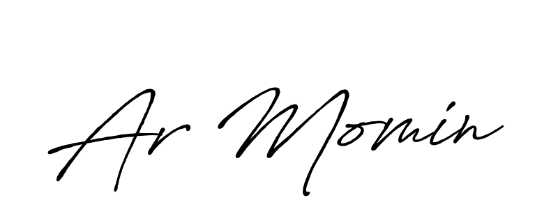 How to make Ar Momin name signature. Use Antro_Vectra_Bolder style for creating short signs online. This is the latest handwritten sign. Ar Momin signature style 7 images and pictures png