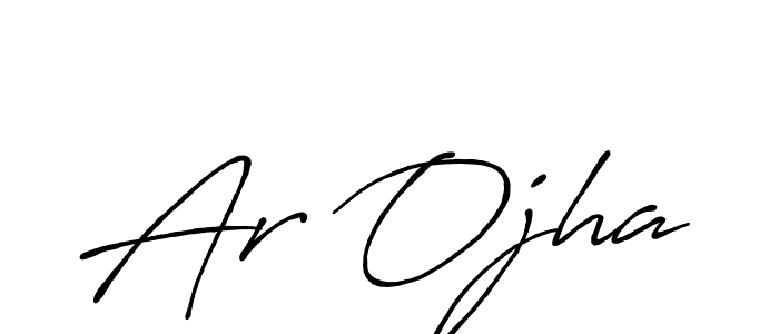How to make Ar Ojha signature? Antro_Vectra_Bolder is a professional autograph style. Create handwritten signature for Ar Ojha name. Ar Ojha signature style 7 images and pictures png