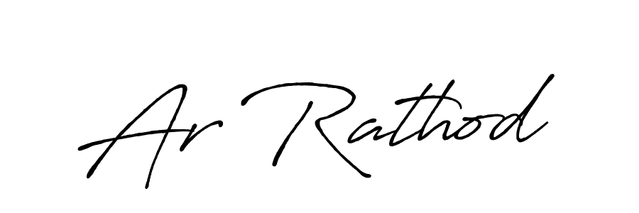 How to make Ar Rathod name signature. Use Antro_Vectra_Bolder style for creating short signs online. This is the latest handwritten sign. Ar Rathod signature style 7 images and pictures png