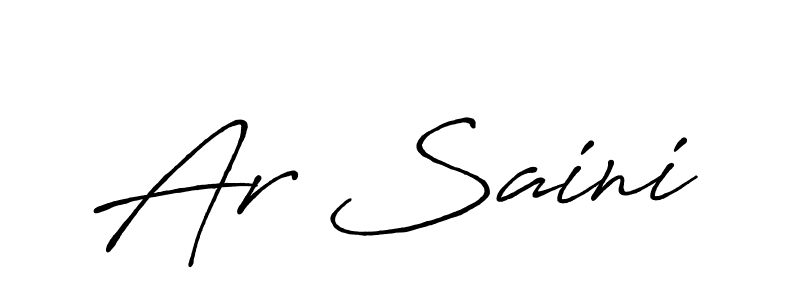 How to make Ar Saini name signature. Use Antro_Vectra_Bolder style for creating short signs online. This is the latest handwritten sign. Ar Saini signature style 7 images and pictures png