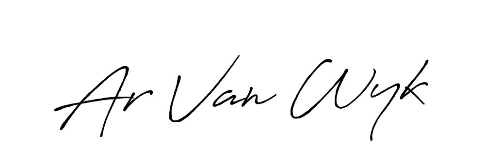 Make a beautiful signature design for name Ar Van Wyk. With this signature (Antro_Vectra_Bolder) style, you can create a handwritten signature for free. Ar Van Wyk signature style 7 images and pictures png