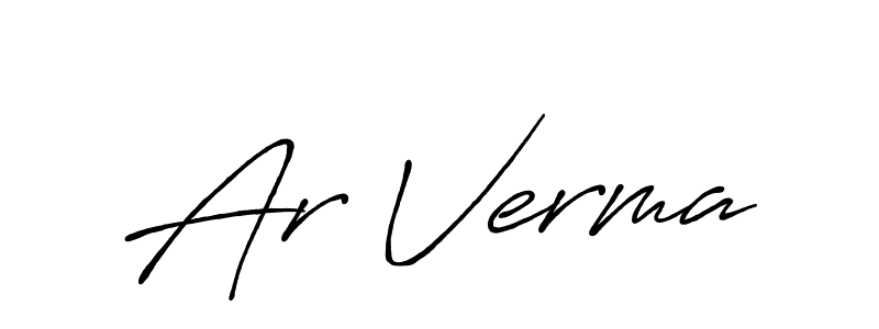 Antro_Vectra_Bolder is a professional signature style that is perfect for those who want to add a touch of class to their signature. It is also a great choice for those who want to make their signature more unique. Get Ar Verma name to fancy signature for free. Ar Verma signature style 7 images and pictures png