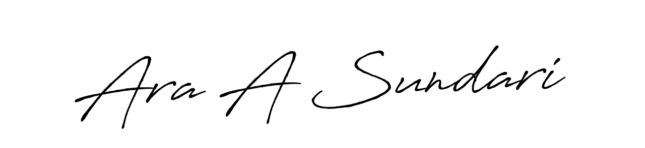 Create a beautiful signature design for name Ara A Sundari. With this signature (Antro_Vectra_Bolder) fonts, you can make a handwritten signature for free. Ara A Sundari signature style 7 images and pictures png