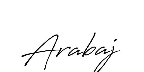 Use a signature maker to create a handwritten signature online. With this signature software, you can design (Antro_Vectra_Bolder) your own signature for name Arabaj. Arabaj signature style 7 images and pictures png