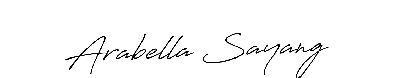 The best way (Antro_Vectra_Bolder) to make a short signature is to pick only two or three words in your name. The name Arabella Sayang include a total of six letters. For converting this name. Arabella Sayang signature style 7 images and pictures png