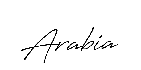 Use a signature maker to create a handwritten signature online. With this signature software, you can design (Antro_Vectra_Bolder) your own signature for name Arabia. Arabia signature style 7 images and pictures png