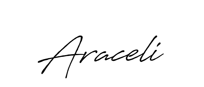 Create a beautiful signature design for name Araceli. With this signature (Antro_Vectra_Bolder) fonts, you can make a handwritten signature for free. Araceli signature style 7 images and pictures png