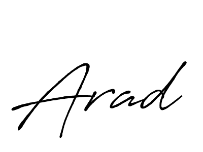 Use a signature maker to create a handwritten signature online. With this signature software, you can design (Antro_Vectra_Bolder) your own signature for name Arad. Arad signature style 7 images and pictures png