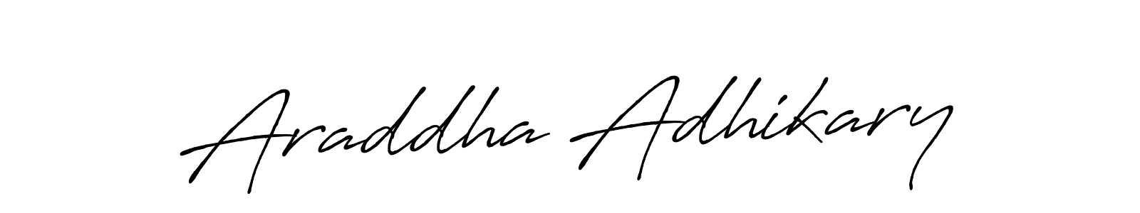 Antro_Vectra_Bolder is a professional signature style that is perfect for those who want to add a touch of class to their signature. It is also a great choice for those who want to make their signature more unique. Get Araddha Adhikary name to fancy signature for free. Araddha Adhikary signature style 7 images and pictures png