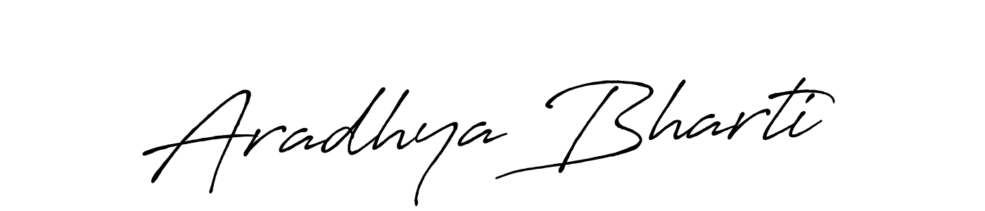 Make a beautiful signature design for name Aradhya Bharti. With this signature (Antro_Vectra_Bolder) style, you can create a handwritten signature for free. Aradhya Bharti signature style 7 images and pictures png