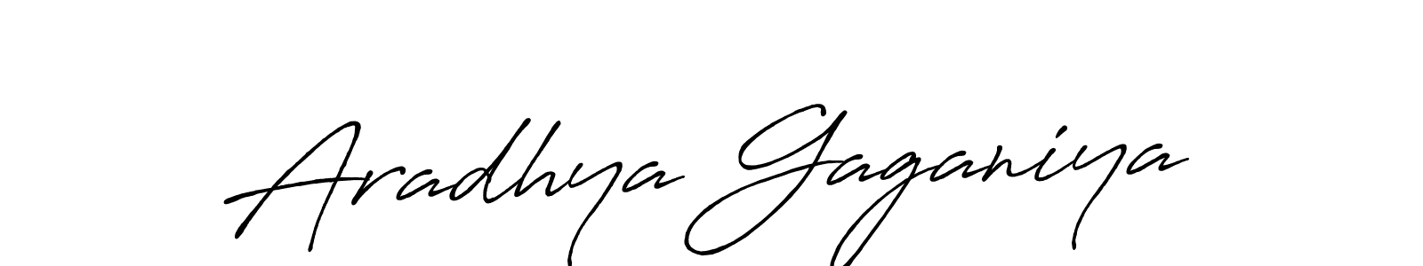 Create a beautiful signature design for name Aradhya Gaganiya. With this signature (Antro_Vectra_Bolder) fonts, you can make a handwritten signature for free. Aradhya Gaganiya signature style 7 images and pictures png